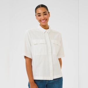 Classic White Cotton Short Sleeve Shirt